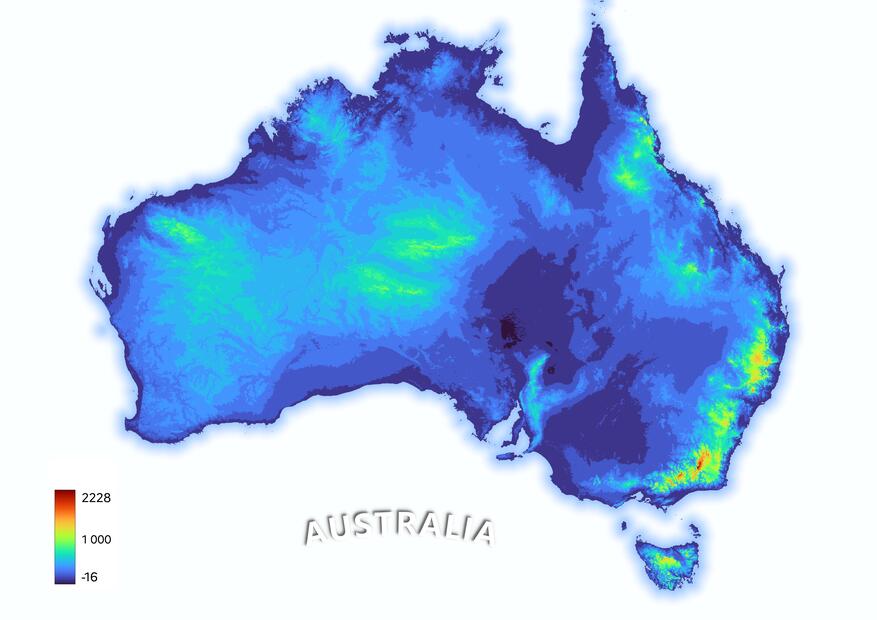 Elevation de l'Australie